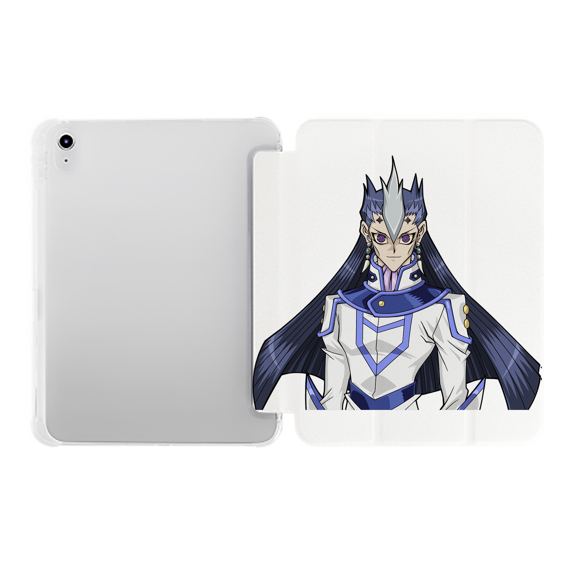（画像用） 遊☆戯☆王 Yu-Gi-Oh! IPad ケース ペン収納付き 三つ折りスタンド PUレザー×シリコン 対応機種9.5/10.5/10.9インチ